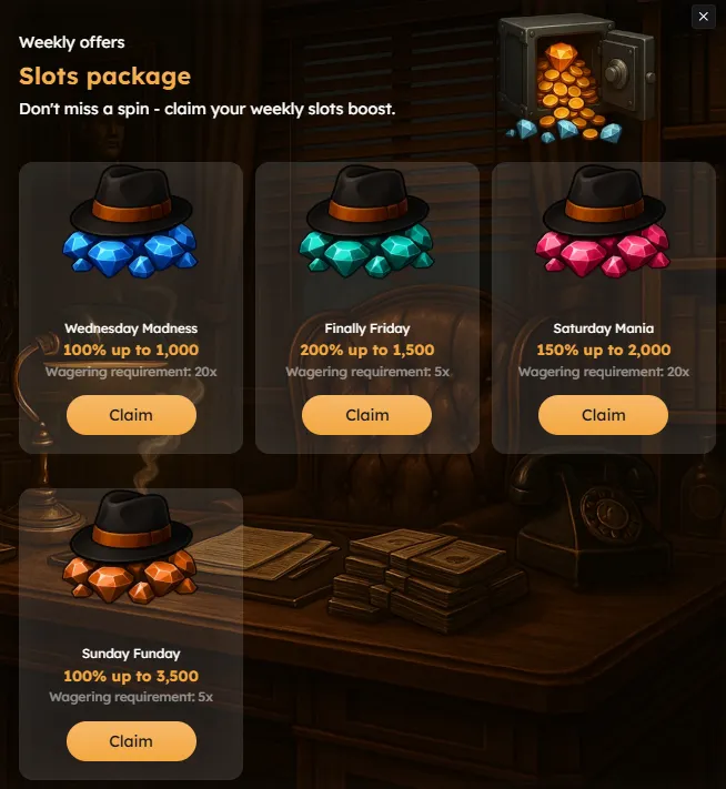 mania casino weekly offers